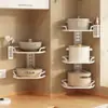 Suporte para panelas de parede ajustável triângulo cozinha doméstica multicamadas prateleira de armazenamento canto vertical parede pendurado prateleira de armazenamento para panelas