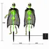 Luces de cadena de Halloween transfronterizas, luces de suelo de calavera, luces decorativas de ambiente para patio exterior y césped alimentadas por energía solar, esqueleto simulado