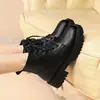 Botas Martin de cuero suave para mujer, nueva colección otoño/invierno 2026, estilo de bota individual, inspiración británica, suela gruesa, forradas de felpa para abrigar, botines de tacón bajo para mujer