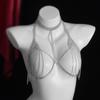 Accesorios de Cadena para el Pecho con Diamantes Brillantes de Venta Caliente Transfronteriza, Cadena de Sujetador de Pedrería a la Moda, Cadena Corporal Sexy de Bikini para Club Nocturno, Encanto Femenino