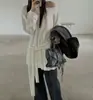 Tallas actualizadas después del envío: Chic coreano otoño/invierno nuevo diseño, de un solo hombro, color liso, entallado en la cintura, camiseta larga versátil