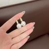 Hebilla de Oreja de Diamante Suave Vintage Rojo Perla Exquisita Moda de Nicho Personalidad Atmosférica Lujo Ligero Pendientes Únicos