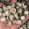 Nuevas Cuentas Redondas de Dibujos Animados Anime con Agujeros Rectos para Cadena de Teléfono, Llavero, Cadena de Bolso, Accesorios para Llavero