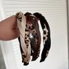 Moda Leopard Twist Hair Hoop Feminino Simples Elegante Prensado Hair Hoop Out Simple All-match Antiderrapante Hair Stamp Headwear Feminino