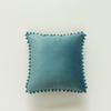 Funda de Cojín de Terciopelo Holandés para Sala de Estar Minimalista Moderna Cuidadosamente Seleccionada con Bordes de Bolas Grandes, Funda de Cojín Estilo Ins Nórdico Sin Relleno