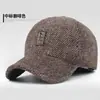 Boné Baseball Cap de Lã Acolchoado Espesso Quente à Prova de Frio à Prova de Vento Boné de Inverno Masculino com Proteção de Orelha Boné Casual para Viagem ao Ar Livre