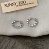 Série Luz Quebrada Argolas Pequenas de Prata Minimalista Estilo Cool para o Trabalho Círculos Pequenos Brincos de Alta Qualidade