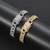 Hip-hop europeo y americano pulsera cubana moda gruesa 12mm aleación personalidad masculina pulsera cubana una generación de cabello