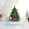 Amazon Transfronterizo Nueva Tarjeta de Felicitación Pop-Up Navideño 3D Árbol de Navidad Mensaje de Bendición Tarjeta Pequeña Plegable Venta al por Mayor