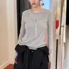 Nova Camiseta Estilo Coreano 26 Novos Modelos Versátil Slim-Fit Falsa Peça Dupla Manga Longa com Punhos Contrastantes