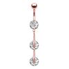 Amazon verão novo pingente de zircônia AAA aço inoxidável cirúrgico piercing de umbigo três diamantes joia de piercing de unha