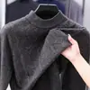Suéter de punto trenzado para hombre con cuello semialto para ir al trabajo, negocios, casual, versátil, cálido, de manga larga