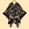 Comercio Exterior Venta al por Mayor Chal de Mujer Otoño e Invierno Clásico a Cuadros Jacquard Abertura Capa Cálida Transfronterizo Amazon Chales