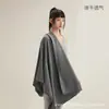 Toalla Deportiva de Terciopelo Rayada de Doble Cara, Absorbe el Sudor y Seca Rápido, Toalla Portátil para Fitness, Deportes y Natación