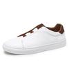 Tenis para Hombre 2024 Primavera Nuevos Versátiles Zapatos Blancos Zapatos Planos Slip-On de Cuero Genuino para Hombre Antideslizantes Deportivos y de Ocio