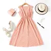 Comércio Exterior Roupas para Mulheres de Meia-Idade e Idosas, Roupas para Mães, Vestido de Comprimento Médio, Novo Estilo Solto de Verão, Afinando e Rejuvenescedor