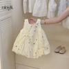 [enviar pañuelo] vestido de verano nuevo para niñas, bordado retro, con tirantes, vestido de encaje con tirantes para niños