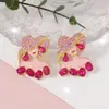 Moda transfronteiriça novo estilo chapéu de diamante colorido para menina ajuda brincos de alta qualidade frescos nicho brincos simples versáteis