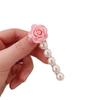 Horquilla Rosa Rosa Clip Lateral de Corazón para Niña Florista Horquilla de Alto Valor de Color para Cabello Roto Dulce Clip Combinable Horquilla