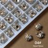 Champagne Maillard pila de cristal Joyería para uñas con acabado de diamante Celebridad de internet súper brillante marrón claro corazón de melocotón torcido Broca para uñas