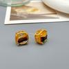 Exquisitos pendientes de cristal con incrustaciones huecas tridimensionales de aguja de plata 925 de Corea del Sur, pendientes de moda con personalidad y diseño femenino