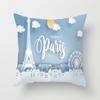 Funda de almohada romántica con diseño de globo aerostático y torre de París para San Valentín, para sofá o casa, venta al por mayor