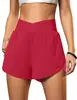 Shorts esportivos de verão mais vendidos para mulheres, novo modelo cruzado na cintura para fitness, corrida e esportes, calça casual respirável de secagem rápida para atividades ao ar livre