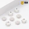 Suporte de flor microincrustado com zircônia envolto em ouro 18K, espaçador de pulseira octogonal banhado a ouro, colar artesanal com retenção de cor, acessórios para tampa de flor