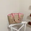 Bolsa de Ombro Tecida com Textura Estilo Coreano para Mulheres, Verão 2026, Moderna, Simples, Tendência, Bolsa Tote de Grande Capacidade