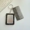 Nuevo Llavero Peine Rectangular con Purpurina, Aspecto de Alta Gama, Accesorio para Bolso, Mini Peine, Espejo, DIY, Transfronterizo