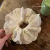 Scrunchie de Renda Suave Estilo Francês para Mulheres, Criando um Coque Elegante, Rabo de Cavalo Baixo, Corda para Cabelo Meio Preso Acessório de Cabelo