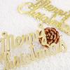 Tarjeta de Navidad en minúsculas con letras, decoración navideña, regalo, colgante para árbol de Navidad, Feliz Navidad en inglés.