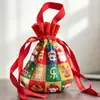 Bolsa de regalo de Navidad con cordón, bolsa de almacenamiento de lona con temática de manzana, bolsa decorativa, bolsa de regalo de Navidad, personalizable