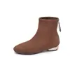 Botines retro para mujer, estilo Martin, con tacón grueso, de gamuza, colección otoño/invierno 2026, forro polar, corte ajustado, piel suave