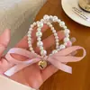 Estilo Francês Laço de Pérola Corda de Cabelo Luxo Leve Elegante Menina Corda de Cabelo Doce Versátil Acessórios de Cabelo Texturizados Headwear