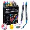 Marcadores acrílicos de doble punta y doble color, colores apilables, marcadores de colores transfronterizos, secado rápido, no traspasan, papelería europea y americana para el regreso a clases