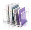 Porta-arquivos de acrílico transfronteiriço com três ou quatro compartimentos, Organizador de mesa personalizável, Suportes de livros em formato ondulado