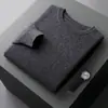 Suéter de Caxemira Outono e Inverno Masculino Gola Redonda Engrossado Pulôver Tamanho Grande Suéter Solto Casual de Negócios Camiseta de Base Tricotada Top