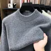 Suéter de lana para hombre de invierno, cuello alto medio, forro polar, alta gama, engrosado y cálido, adecuado para hombres jóvenes y de mediana edad, venta al por mayor