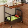 Estante de almacenamiento de cocina multifuncional, carrito de verduras de pie, cesta de verduras doméstica móvil, estante de almacenamiento de múltiples capas