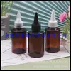 Frasco de remédio líquido marrom de 100ml com tampa pontiaguda e ombro inclinado, frasco de óleo com tampa pontiaguda, frasco de óleo essencial com tampa pontiaguda, frasco de cola