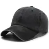 Gorra de Béisbol Lavable Cuatro Rayas Transfronteriza, Personalizable con Bordado de Logo, Gorra Versátil de Mezclilla Suave con Efecto Desgastado Vintage