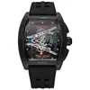 Aliexpress Ganador de Comercio Exterior Transfronterizo Reloj Mecánico de Imitación Hueco para Hombre con Correa de Silicona Reloj de Moda Casual