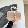 Bolsa Quadrada Pequena Cor Sólida Versão Coreana Simples Bolsa de Mão Tendência Bolsa de Ombro Única Fresca Bolsa Versátil Estilosa Xadrez 2025