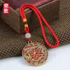 Rongsheng Estilo Étnico Dragón y Fénix Montaña de Cinabrio Flor Fantasma Collar Retro Colgante de Dragón y Fénix Patrón de Dragón Colgante Personalizado