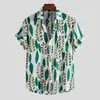 Camisa Havaiana de Manga Curta Transfronteiriça Floral Férias Verão Nova Masculina Casual Secagem Rápida Manga Curta