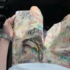 Pantalones Cortos de Punto Retro Graffiti Americano para Hombre, Diseño de Nicho de Verano, Pantalones de Playa Casuales Sueltos
