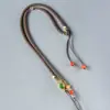 Corda de colar trançada à mão pingente DIY cordão de pingente de corda de jade dourado para homens e mulheres