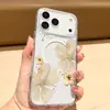 Adequado para Capa de Celular Magnética Apple 17Pro 2 em 1 Iphone18Pro Pétala de Flor Grande Buraco Grande Capa Protetora
