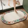 Alfombrilla de Diatomeas para Baño, Alfombrilla para Pies Resistente a la Suciedad Estilo Americano, Alfombrilla Absorbente de Agua Antideslizante para Inodoro, Alfombra de Separación Seca y Húmeda
